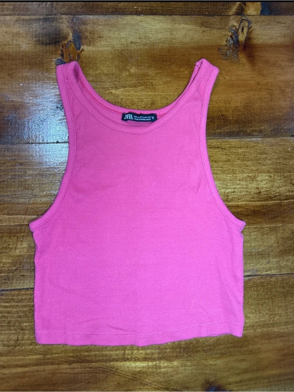 ZARA Hot Pink Ribbed Crop Tank